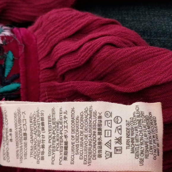 Free People Boho Chic Midi Dress With Floral Embroidered Front & Waist Ex Small - Picture 9 of 10